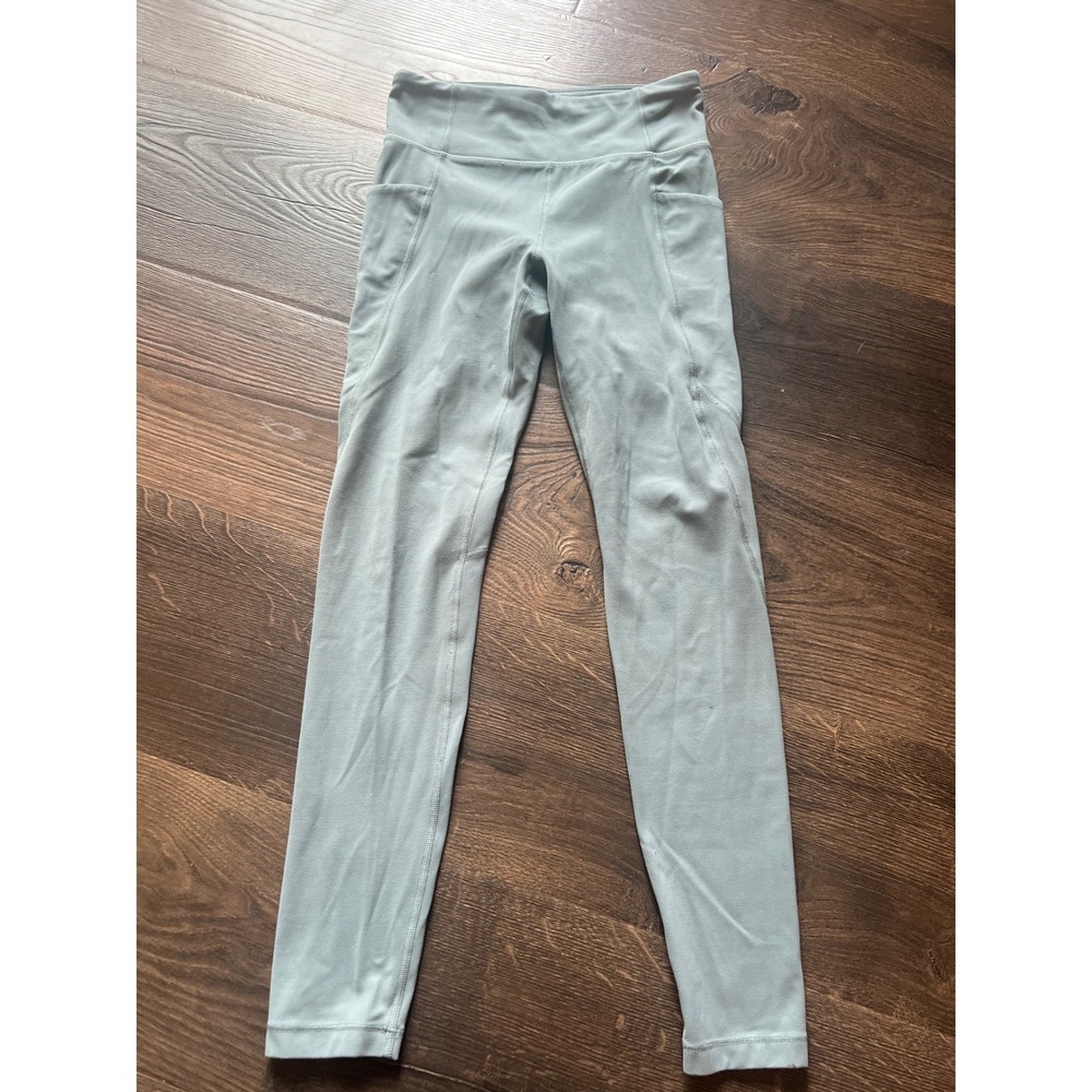 Athleta Girl High Rise Stash Your Treasures Tight Leggings Sage Green Kids L 12